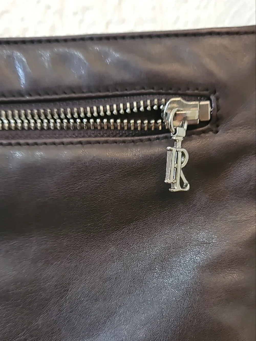 Ralph Lauren Black Leather Messenger Crossbody